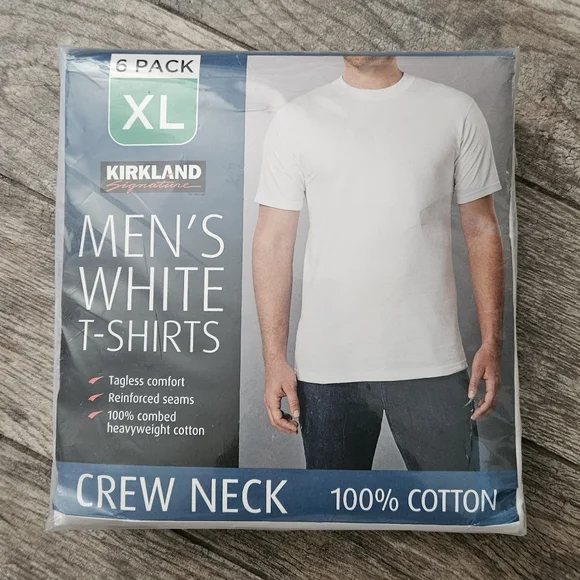 kirkland men's crew neck white t shirts